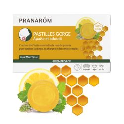 Pranarom Aromaforce Pastilles Miel/Citron Sans sucre 24 pastiles