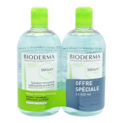 Bioderma Sébium H2O Solution Micellaire Purifiante Lot 500 mL