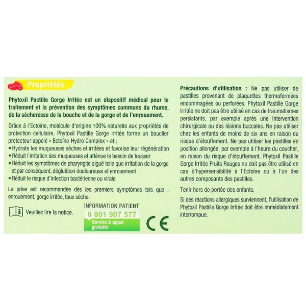 Phytoxil Mal De Gorge Fruits Rouge 16