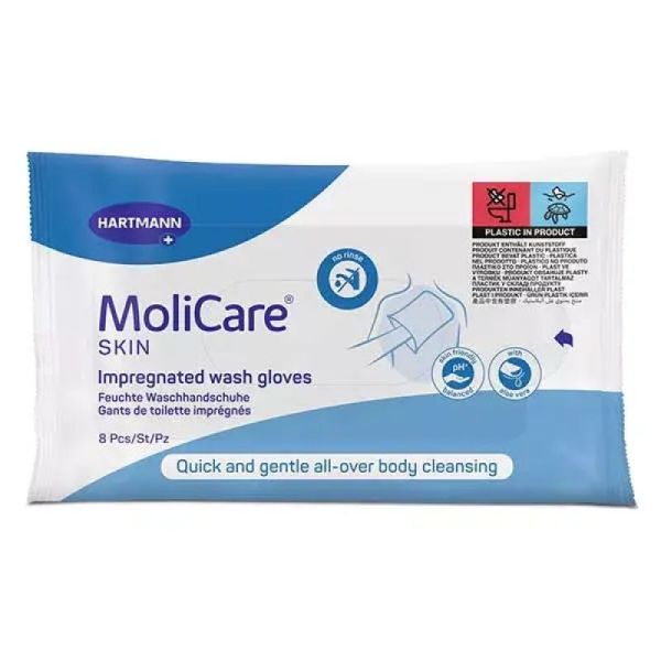 Hartmann Molicare gants de toilette imprégnés 8 pièces