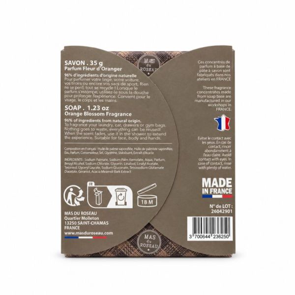 Mas Du Roseau Savon Joyeuses Fêtes Fleur d'Oranger