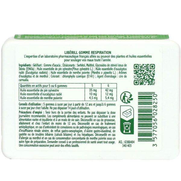 Liberill Respiration Gommes Bt 50G