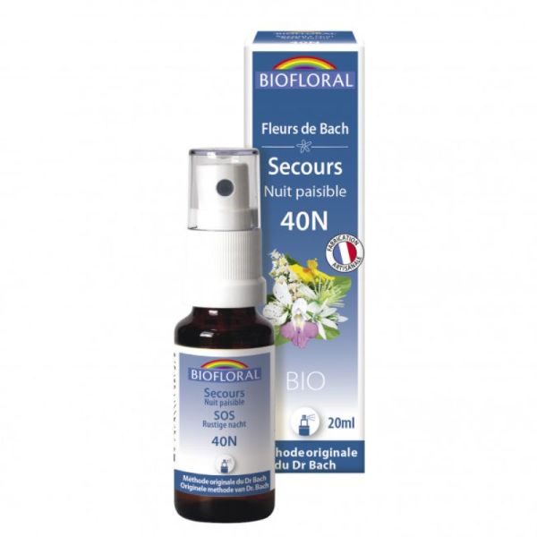 Biofloral Fleur de Bach 40N Fl 25 mL Secours Nuit Paisible