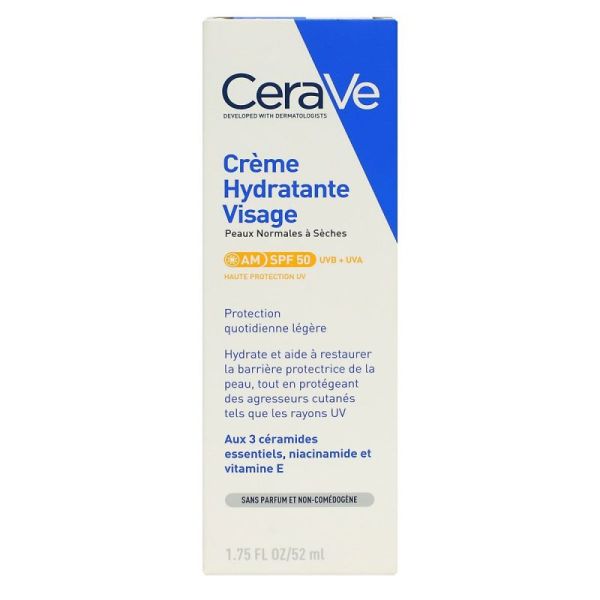 Cerave Crème Hydratante Visage Spf50 52mL