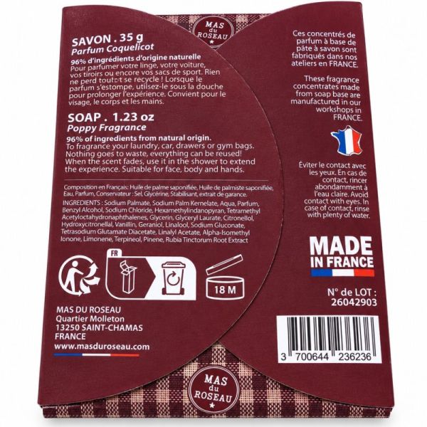 Mas Du Roseau Savon Joyeuses Fêtes Coquelicot