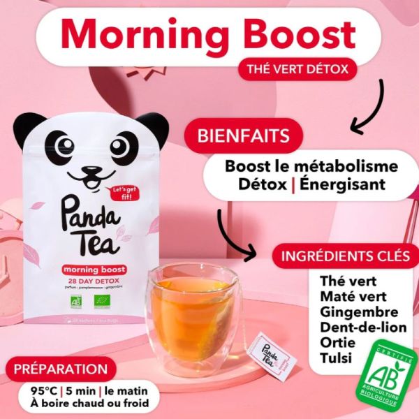 PANDA TEA MORNING BOOST 28 day detox pamplemousse gingembre