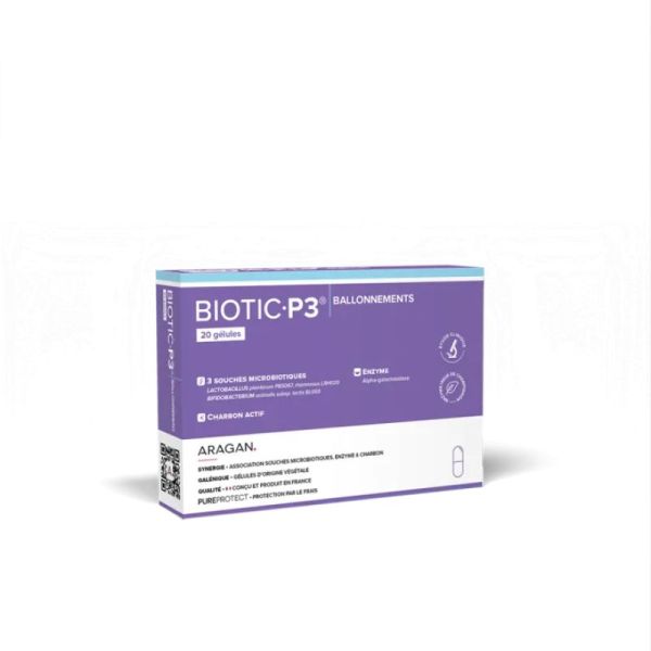 Aragan Biotic-P3 Ballonnements 20 Gélules
