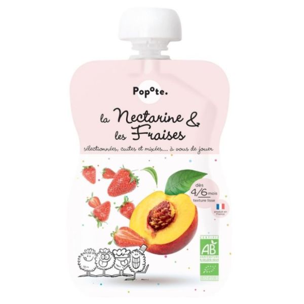 POPOTE GOURDE NECTARINE FRAISES 120G