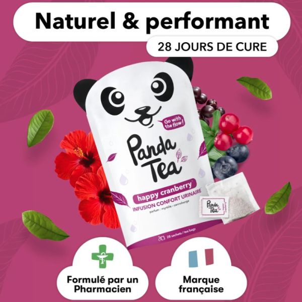 PANDA TEA Happy Cranberry confort urinaire myrtille canneberge