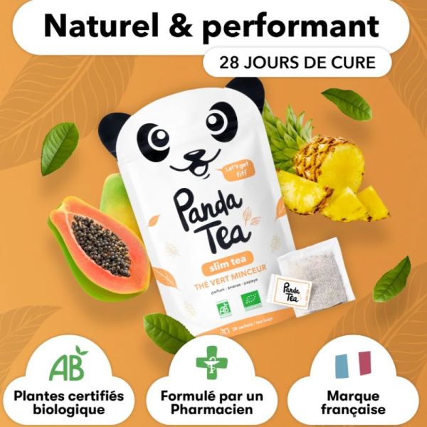 PANDA TEA SLIM TEA thé vert minceur ananas papaye