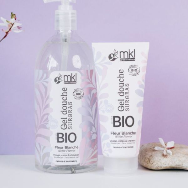 MKL Gel douche bio fleur blanche 1L