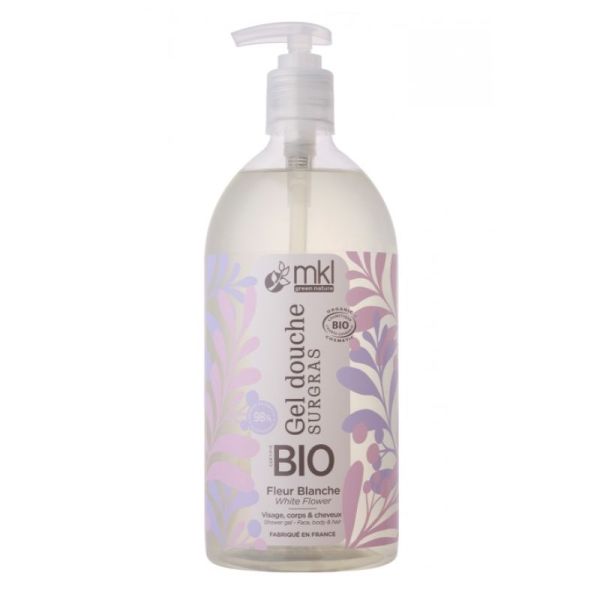 MKL Gel douche bio fleur blanche 1L